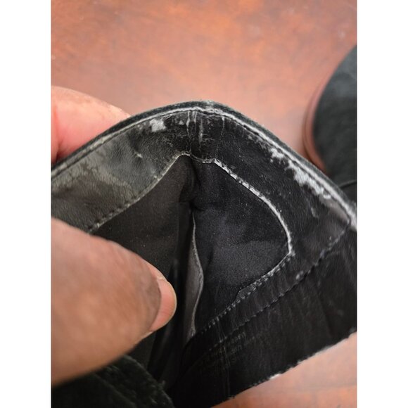 Sam Edelman Black Suede Ankle Boots Side Zippers & Stacked Heel Size 8 - Picture 9 of 10